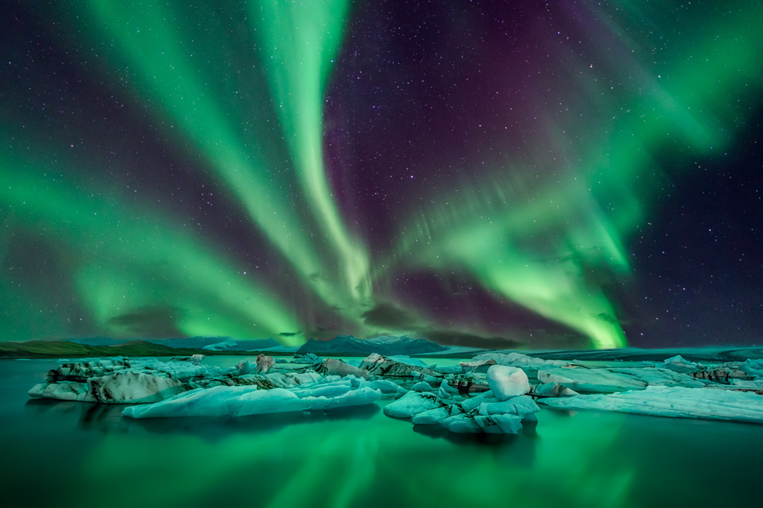 Aurora borealis Island